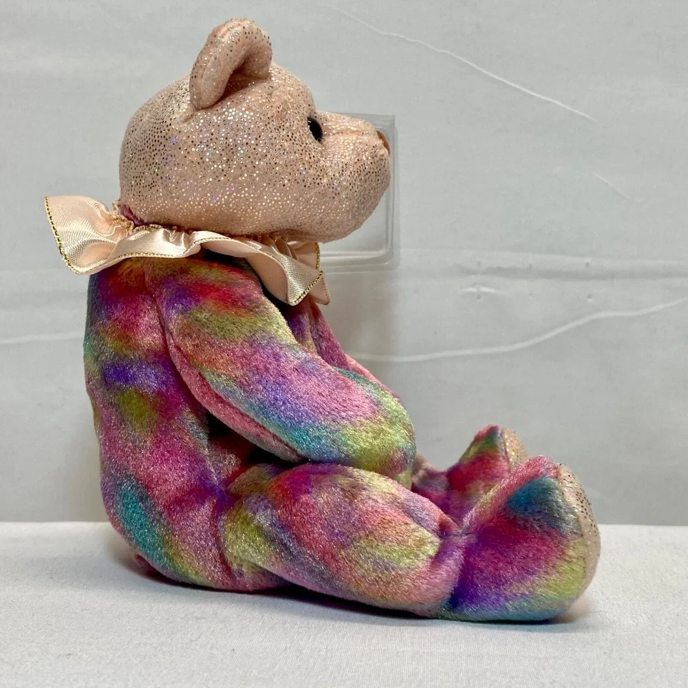 Ty Birthday Beanie October 2001 Bear Opal Birthstone Nose Retired Plush MWMT